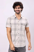 Stylox Men's Regular Fit Half Sleeve Casual Check Shirt