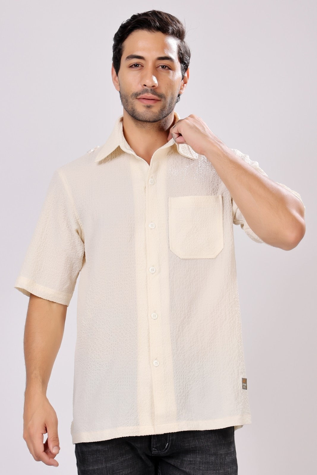 Stylox Regular Fit Half Sleeve Solid Casual Shirt for Men
