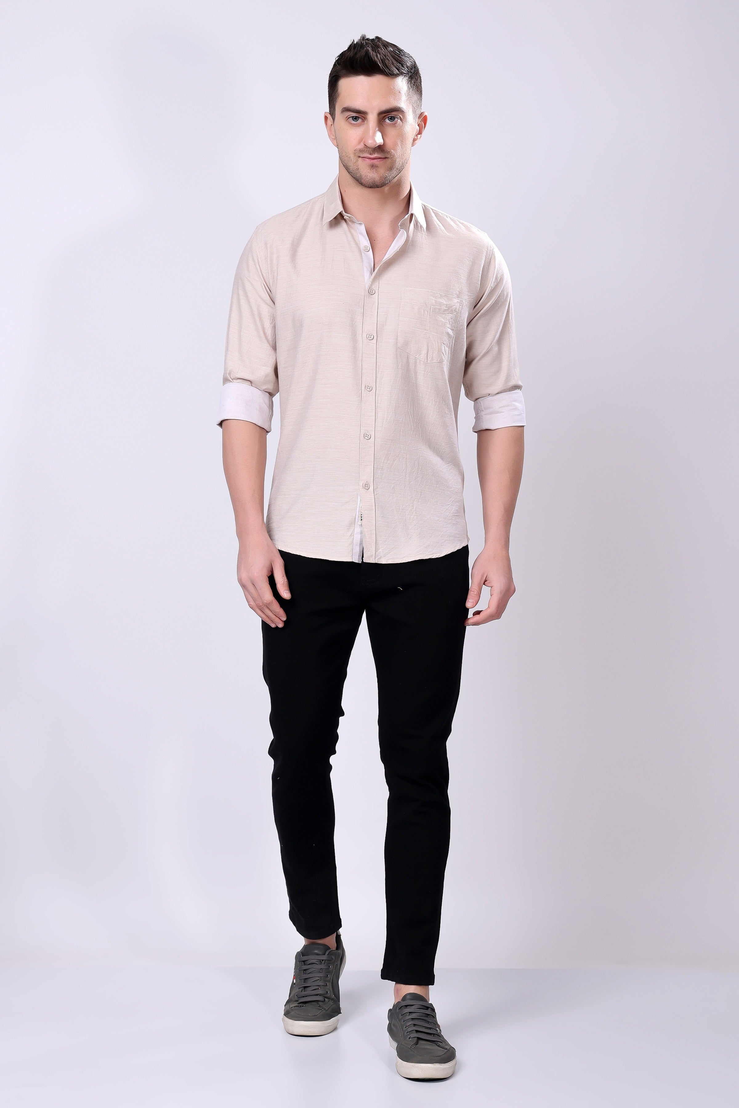 Stylox Full Sleeve Solid Casual Shirt For Men's