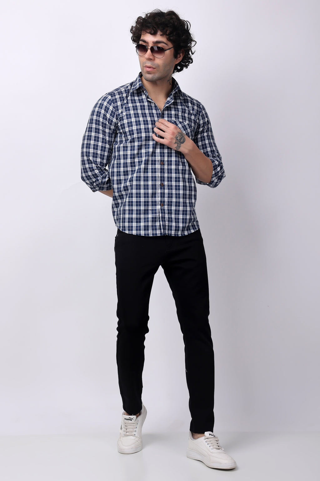 Stylox Regular Fit Full Sleeve Check Casual Shirt For Men's