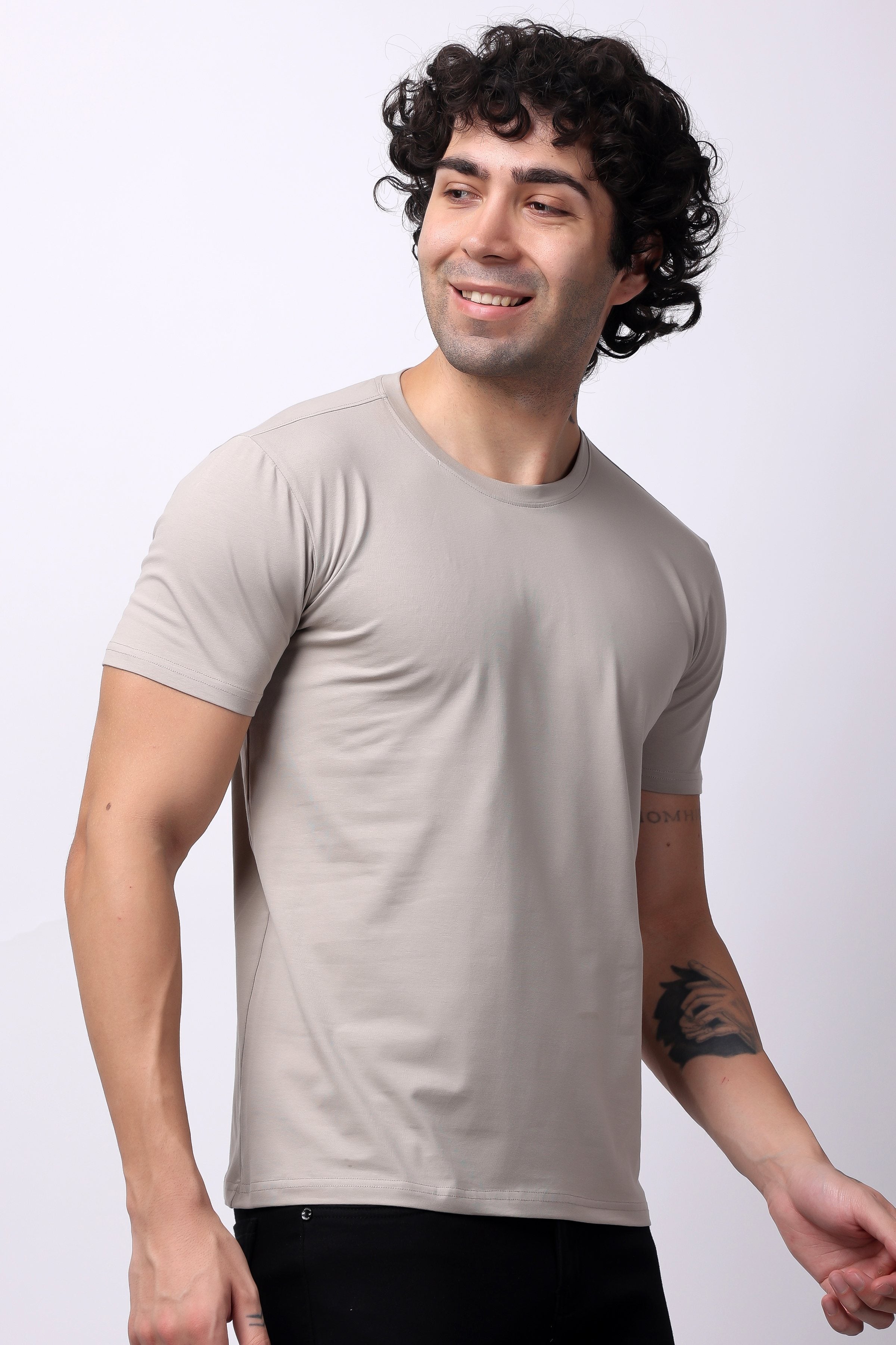 Stylox Men's Round Neck Half Sleeve Solid Casual T-Shirt