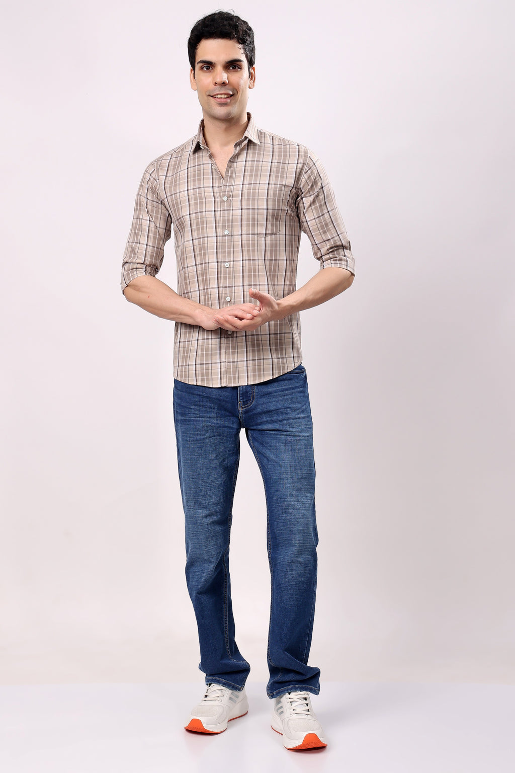 Stylox Regular Fit Full Sleeve Check Casual Shirt For Men's