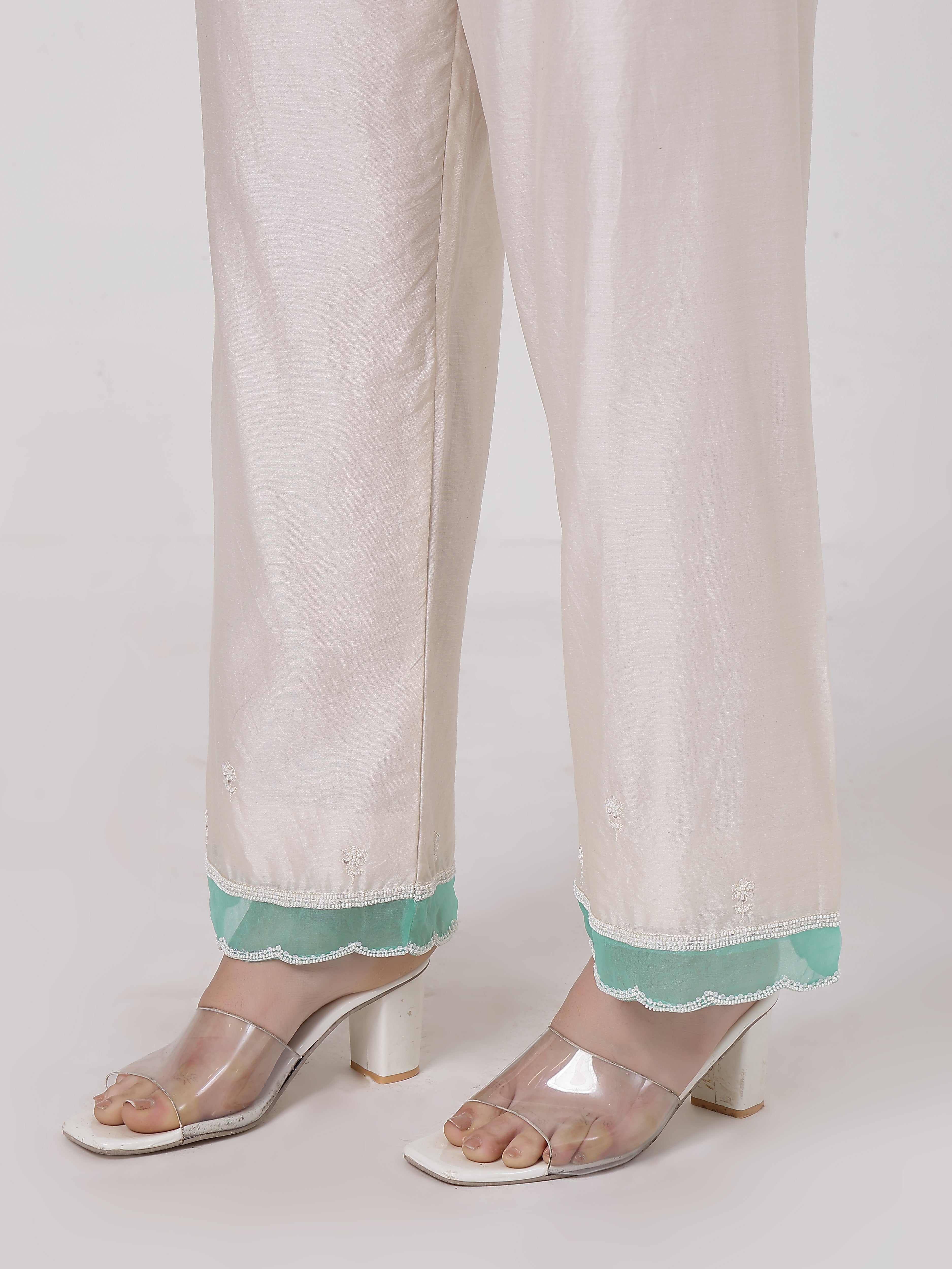 ShopKapaas Mint Green Tassels Kurta Set - Without Dupatta