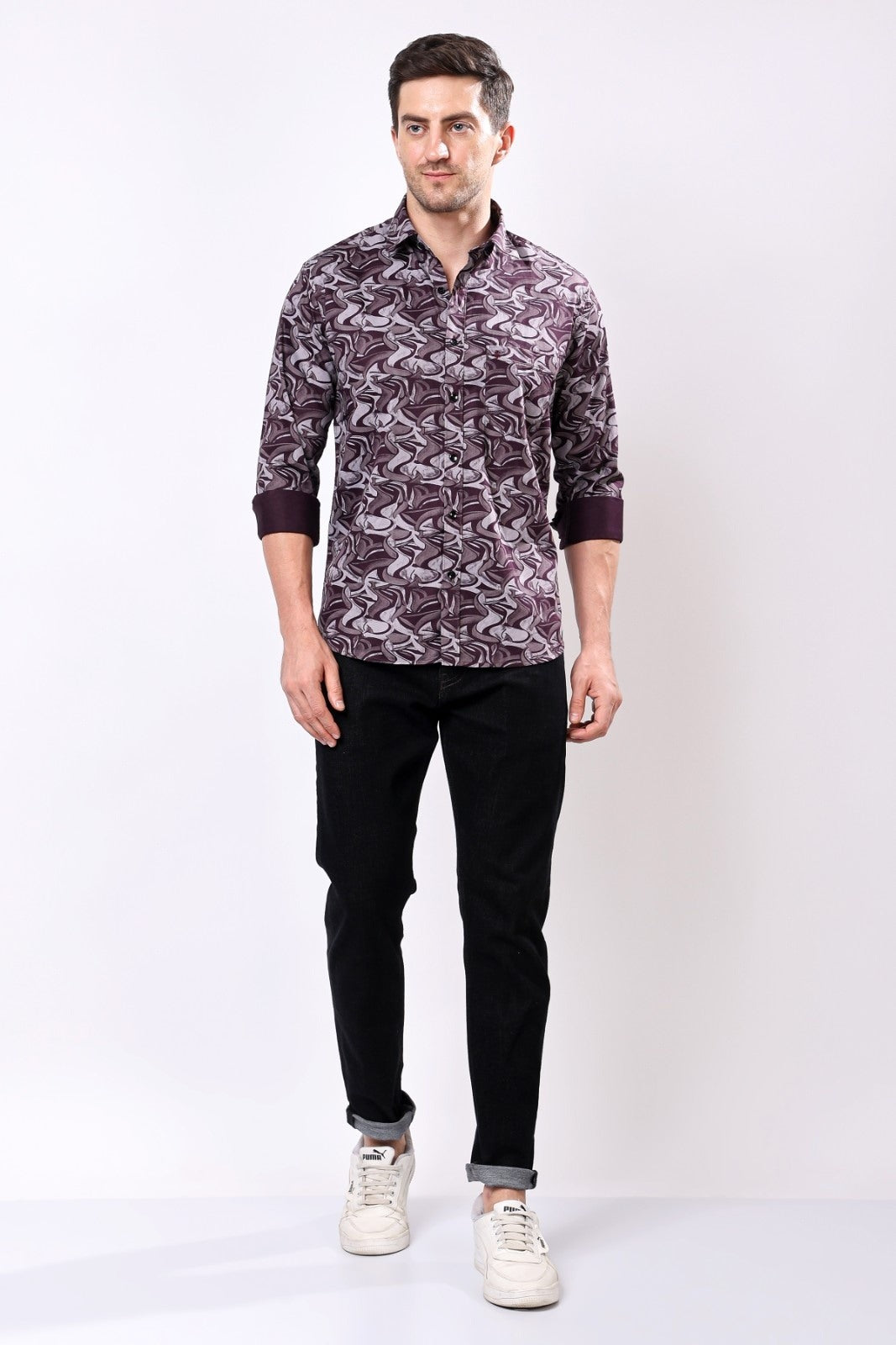 Stylox Men's Regular Fit Full Sleeve Printed Casual Shirt