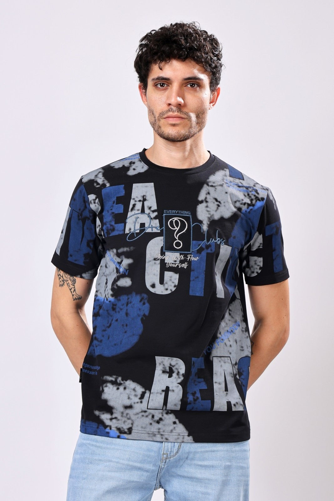 Stylox Men's Round Neck Half Sleeve Printed Casual T-Shirt